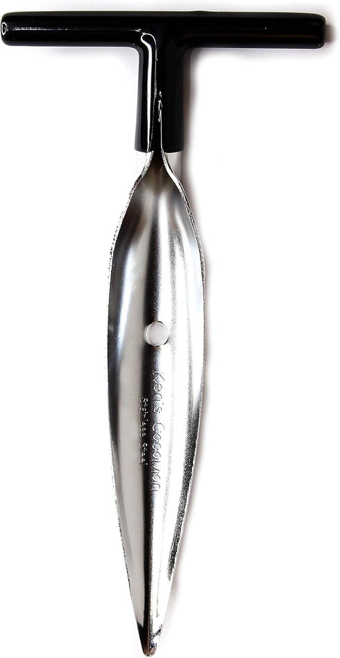 Ken's CocoMon Coconut Opener Tool + Stainless Straw, Black Rubber Handle, Safe with Stainless Steel Straws