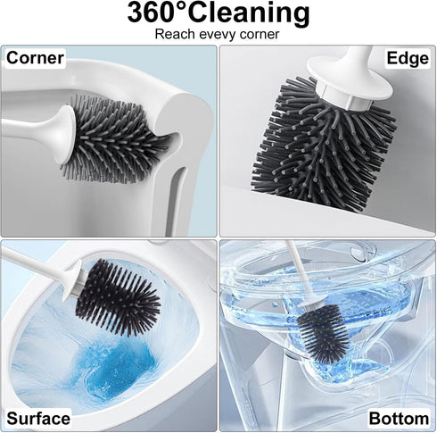 RV Toilet Bowl Brush and Holder, Ventilated Cleaner Brush with Long Handle for Motorhome Travel and Campers