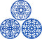 CHEFBEE 3PCS Trivets for Hot Dishes, Non-Slip Heat Resistant Silicone Trivet Mat for Kitchen Countertop, Flexible Blue