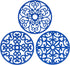 CHEFBEE 3PCS Trivets for Hot Dishes, Non-Slip Heat Resistant Silicone Trivet Mat for Kitchen Countertop, Flexible Blue