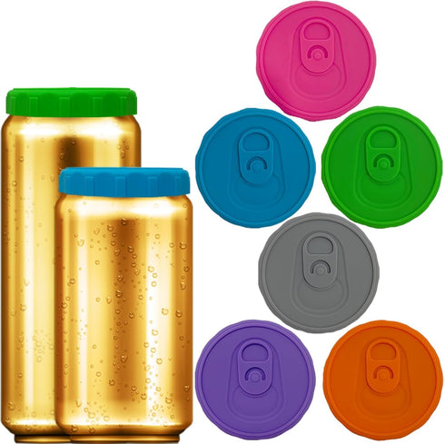 Silicone Soda Can Lids 6 Pack Reusable Silicone Can Covers, Can Stopper