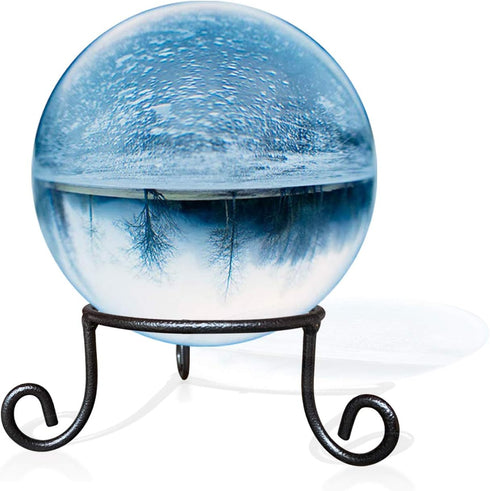 Black Iron Gazing Globe Stand, Wrought Iron Sphere Holder, Crystal Ball and