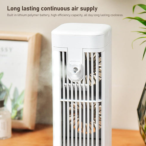 Portable Air Conditioner with 3 Speed Dual Fans, Evaporative Air Cooler for Room Bedroom, 120mL Water