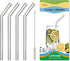 Borosilicate Glass Straws for 16 oz Tumbler, 9 inch 8mm BPA Free, Reusable Clear Bent Skinny Drinking Straws