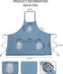5 Denim Apron With Pockets for Kitchens,Hairstylist Aprons for Women Men,Adjustable Bib Jean Apron for Arts Cafe Work