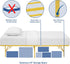 Modway Horizon Folding Metal Mattress Bed Frame, Twin Size, Yellow, Replaces Box Spring