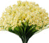 6 Bundles of Yellow Artificial Daffodils Flowers, UV Resistant Faux Plastic Plants for Wedding, Home, Garden, Office