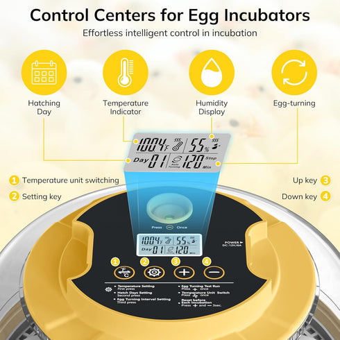 Innvello 18 2 2 Egg Incubator with Automatic Egg Turning and Humidity Control, Chicken Incubator for Hatching Eggs
