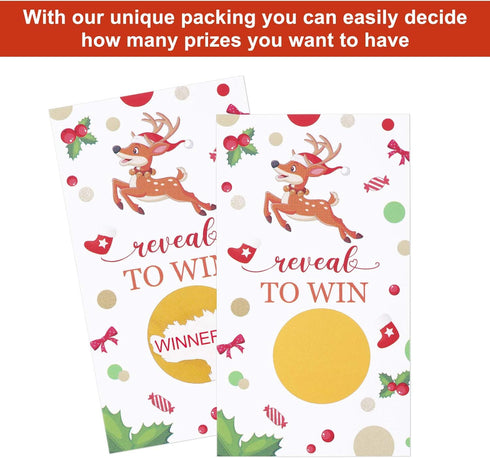 Outus 40 Pieces Christmas Scratch Off Cards Christmas Scratch Off to Win Stickers Party Game Holiday Tickets Xmas