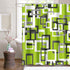 Shower Curtain Set, Modern Lime Green Black Gray White 72"x72" Waterproof Bath Bathroom Curtain with Hooks