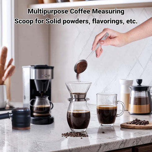 Flezoo 4Pcs 1 15ML Coffee Scoop Spoon - Tablespoon Stainless Steel Long Handle Measuring Spoons for Ground Coffee