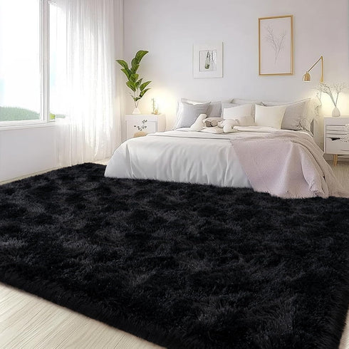 Lairep 5x7 Large Area Rugs for Living Room Bedroom, Feet Black Fluffy Shag Rugs, Ultra Soft Shaggy Plush Fuzzy Modern
