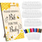 Panitay 43 Pcs Baby Shower Games White Bibs Design, Include Wooden Baby