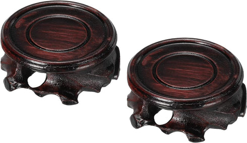 MECCANIXITY Wooden Stand Holders Displays Base 50mm Diameter Black for Vase Bonsai