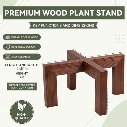 Nipyata Plant Stand Indoor, Large Wooden Plant Stands, Plant Risers for Inside Pots, Flower Stand Holder, Fit Most Size