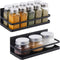 KES Magnetic Spice Rack for Refrigerator, Magnetic Shelf Spice Shelf for Kitchen, 2 Pack Matte Black