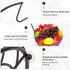 Countertop Fruit Basket Bowl with Banana Hanger, Modern Storage for Fruits and Vegetables, Round Metal, Black