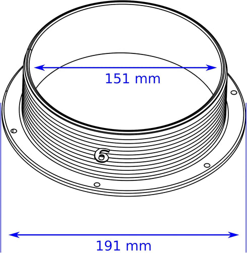 intulon 6-inch Tube Portable AC Air Conditioner/Fan Exhaust Plastic Hose Flange, Off White