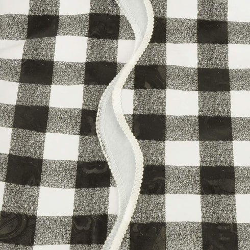Artisan Flair Black and White Checkered Tablecloth, Flannel, 54 x 72" for Family Dinners or Gatherings