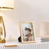 4x6 1 Pack 4x6 eletecpro Enamel Picture Frame with Real Glass Cover, Pink Photo Frame with Gold Metal Edge, Horizontal