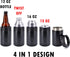 4-in-1 Stainless Steel 12 oz Double Wall Vacuum Insulated Can or Bottle Cooler, Fits 16 oz Cans - Black