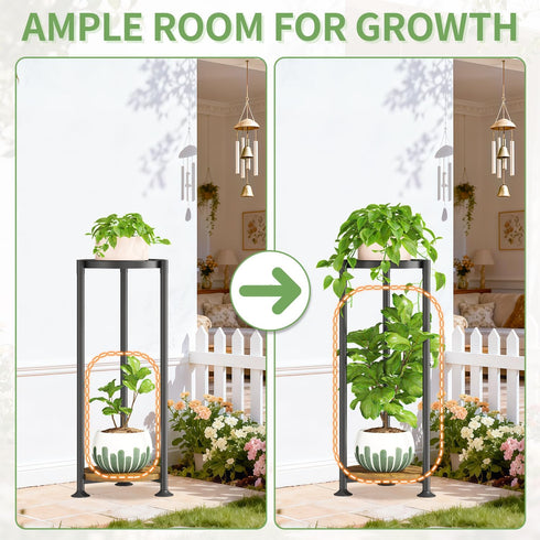 2 KMOTASUO Tier Black Plant Stand Indoor for Large Tall Heavy Duty Planter, Multiple Sturdy Metal Flower Corner Rack