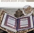LNQ LUNIQI Wooden Book Stand Foldable Quran Bible Book Holder Muslim Reading Bookshelf Magazine Cookbook Display Holder