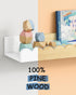 Set 4, Harwaya Scalloped Nursery Floating Shelves for Wall of White Kids Book Shelves Wall Mounted, Cloud Hanging