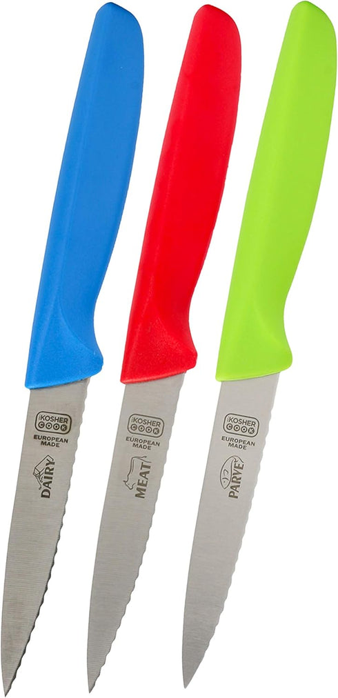 Kitchen Knife 3-Piece Set - 4 inches, Steak and Vegetable Knife with Razor Sharp Pointed Tip