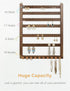 Mymazn Easy Assemble Solid Walnut Wood Earring Wall Holder Hanging Jewelry Organizer Necklace Holder Earring Hanger