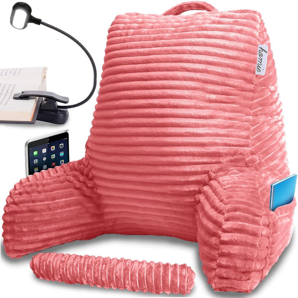 Homie Reading Pillow with Reading Light and Wrist Support, Has Arm Rests, and