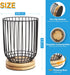 Utensil Holder for Kitchen Counter, Large Rotating Utensils Caddy for Farmhouse Cooking, Spatula Holder (Metal + Bamboo)