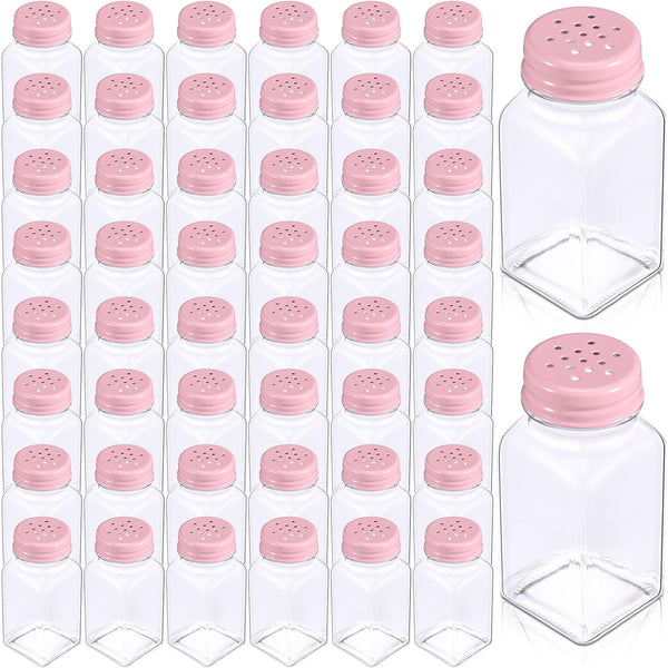 Bokon 48 Pack Glass Salt Shaker Bulk with Stainless Lids 2.7oz Small
