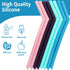 8 Reusable Silicone Smoothie Straws and Cleaning Brush, 30oz - 20oz Tumblers Compatible, Dishwasher Safe