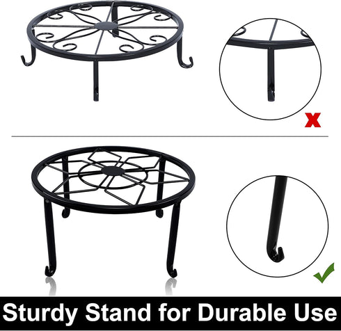 3 Pack yosager Metal Plant Stands for Flower Pot, Heavy Duty Black Iron Potted Stand Holder, Indoor Outdoor Rustproof
