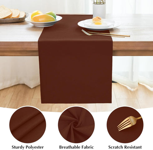 2 Pack 12 60 Inch Chocolate Table Runner x Solid Color Farmhouse Runners Coffee Table Dresser for Daily Party Home