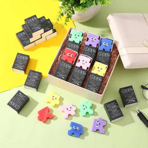 72 Sets Wettarn Employee Appreciation Gifts Team Puzzle Piece Stress Balls Bulk with Thank You Gift Boxes Party Favors