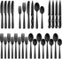 Hiware 24 Pieces Matte Black Silverware Set with Steak Knives for 4, Stainless Steel Flatware Utensils Set