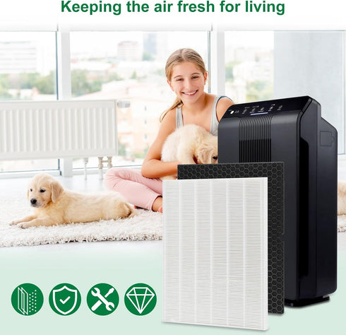 Laukowind 116130 Replacement Filter for Winix 5500-2 Air Purifier, 1 Pack True HEPA and Activated Carbon Pre-filters