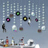 12pcs Cheerland Holographic Disc Banner Retro Rock and Roll Dance Hanging Ball Backdrop Decoration for Birthday Wedding