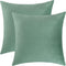 Jeneoo Set of 2 Soft Velvet Throw Pillow Covers, Decorative Cushion Cases for Sofa Couch (18 x 18 Inches, Sage Green)