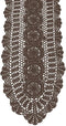 KEPSWET 100% Cotton Handmade Crochet Lace Oval Table Runner, Coffee 12x60 Inch