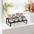 Wooden Tiered Display Riser Stand, 2 Tier Perfume and Cologne Organizer, Rustic Spice Rack Shelf for Candles