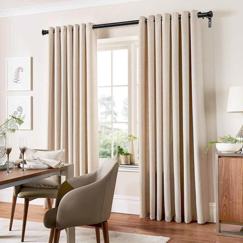 TONIAL 32 to 58 Inch Curtain Rod, Telescoping 3/4 Drapery Rods for Windows 20 to 53 Inch, Decorative Black Rod
