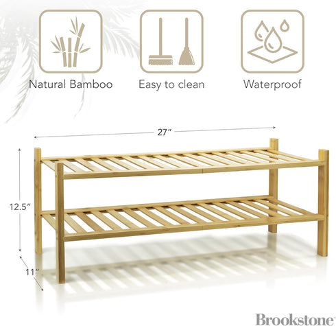 2 Closet, Closet Brookstone Tier Bamboo Shoe Rack Vertical Shoe Rack Small Organizer for Entryway, Wooden Shelf