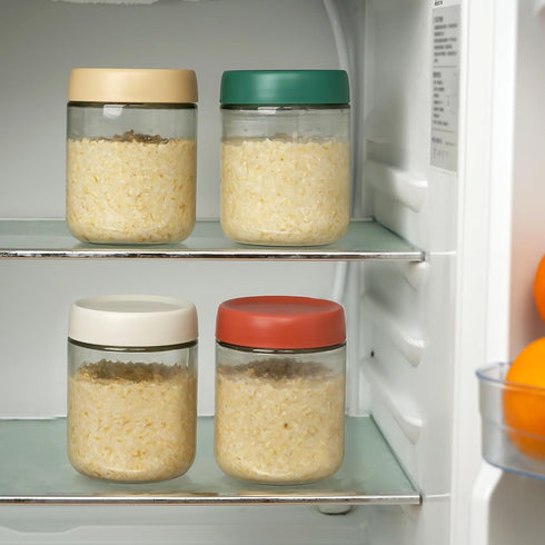 EONJOE 4-Pack 16oz Overnight Oats Containers with Lids Glass Mason Jars Meal Prep Salad Food Cereal Snacks Pudding