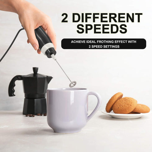 K-Brands Corded Electric Milk Frother - Handheld Whisk Stirrer for Coffee, Latte, Cappuccino, Hot Chocolate