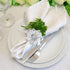 Picowe Set of 12 Alloy Napkin Rings, Hollow Out Flower Holders for Wedding Party Holiday Banquet Decor