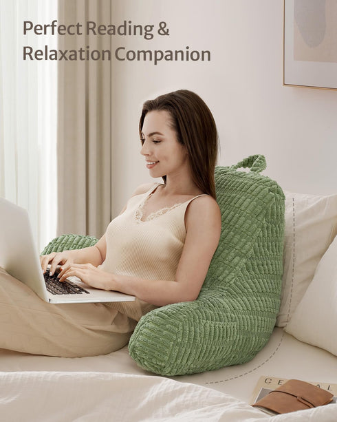 Blissful Diary Reading Pillow, Large Backrest Pillow with Shredded Memory Foam for Adult & Children, Designed for Bed