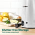 BELLA Electric Can Opener and Knife Sharpener, Multifunctional Jar and Bottle Opener with Stainless Steel Blade, White
